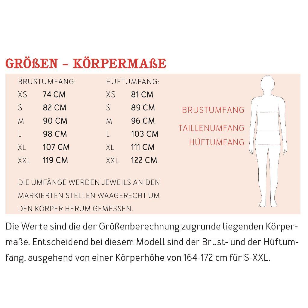 Papierschnittmuster Kleid mit runder Passe Frau Yule XS-XXL